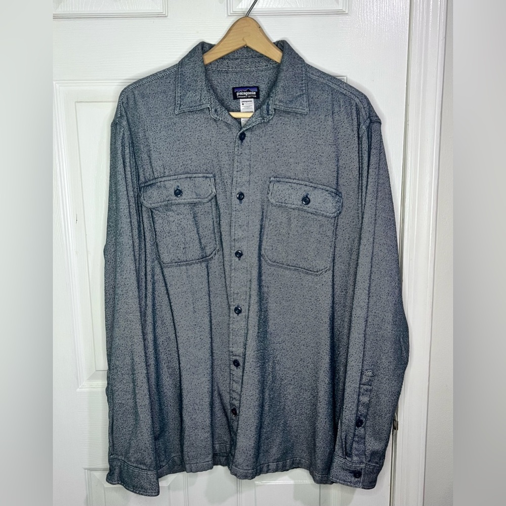 Patagonia Shirt Men’s L Gray Organic Cotton Midweight Shirt Jacket Flannel